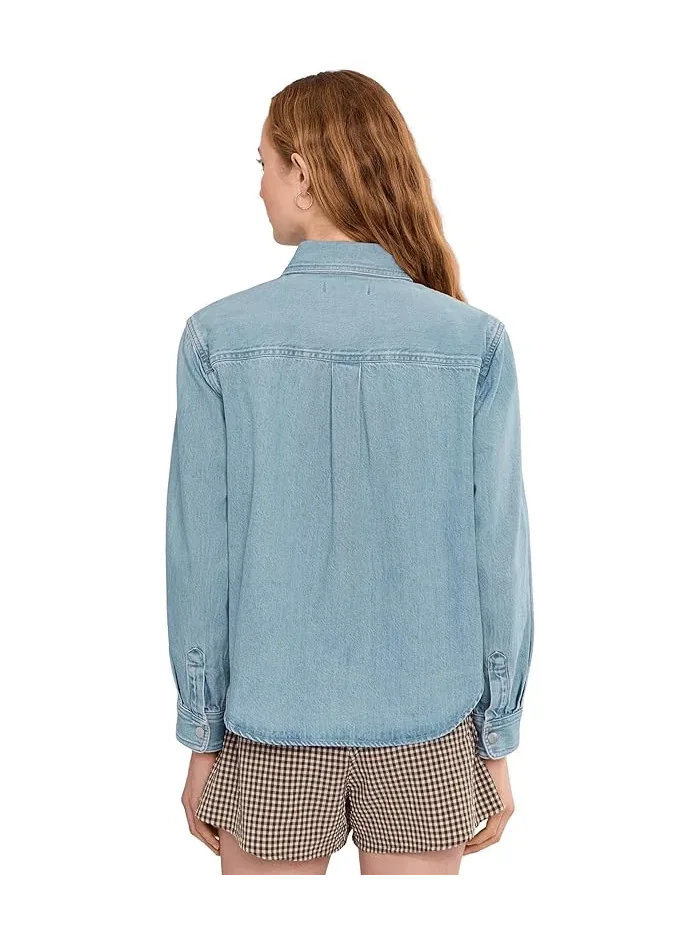 Куртка джинсовая свободная Shirt-Jacket Madewell — изображение 4 из 5, бежевый