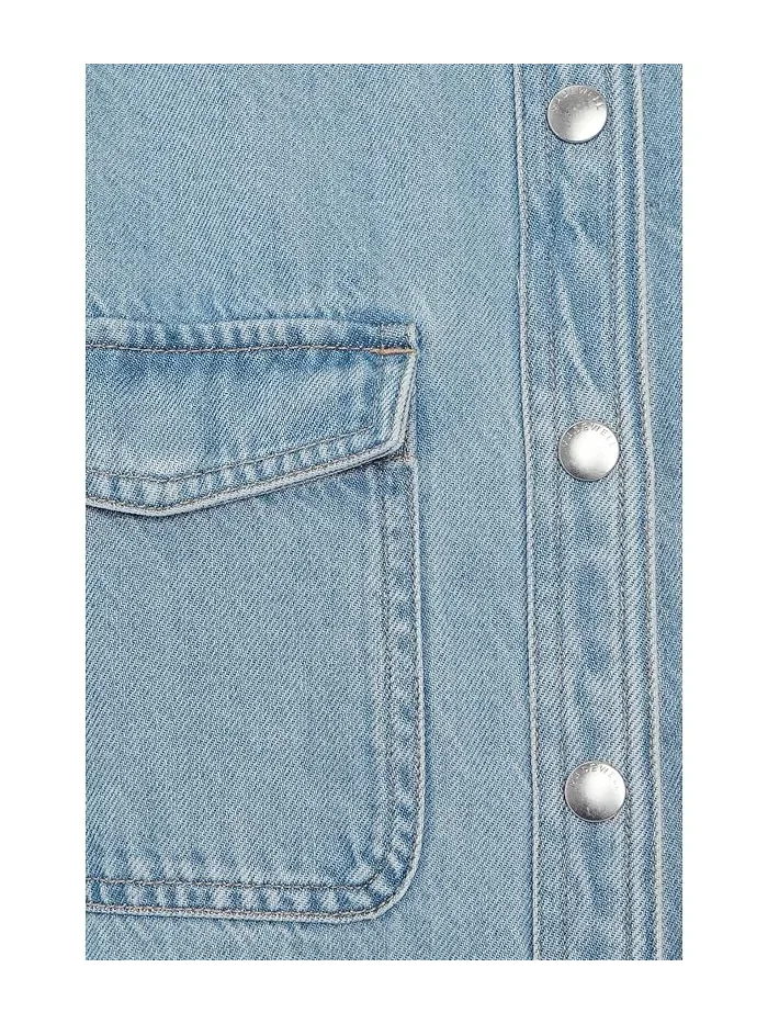 Куртка джинсовая свободная Shirt-Jacket Madewell — изображение 5 из 5, бежевый