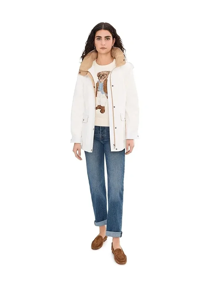 Куртка с контрастным капюшоном Anorak Contrast Hood Lauren Ralph Lauren — изображение 2 из 5, белый