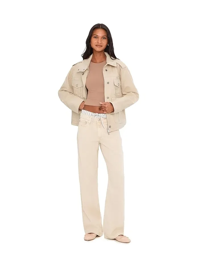 Куртка с воротником-стойкой Kali Washed Free People — изображение 2 из 5, бежевый