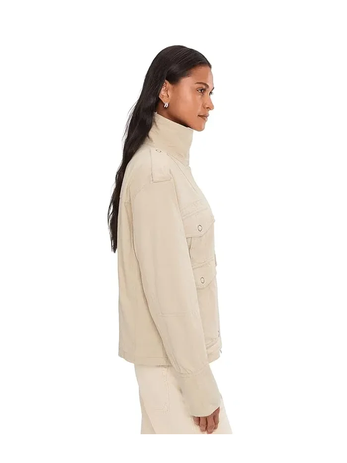 Куртка с воротником-стойкой Kali Washed Free People — изображение 3 из 5, бежевый
