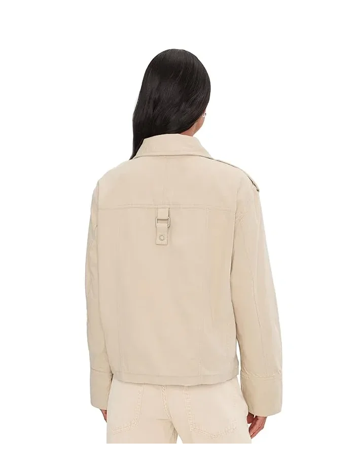 Куртка с воротником-стойкой Kali Washed Free People — изображение 4 из 5, бежевый