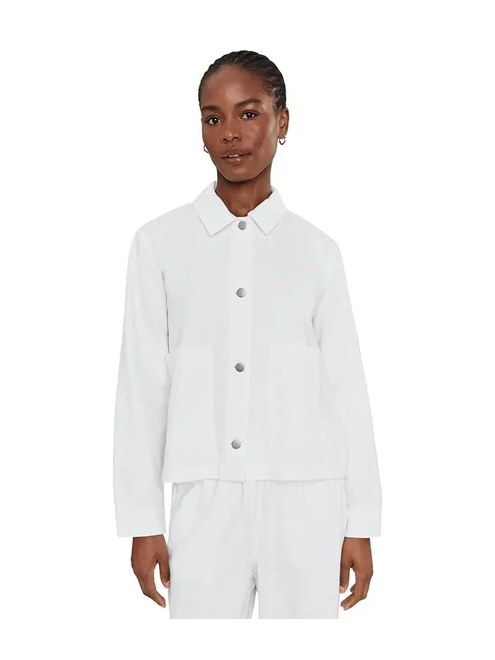 Куртка из органического хлопка и льна Classic Collar EILEEN FISHER