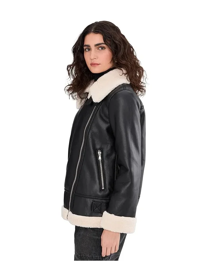Куртка с воротником молния Zip Front Jacket with Collar Vince Camuto — изображение 3 из 5, коричневый