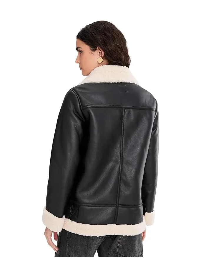 Куртка с воротником молния Zip Front Jacket with Collar Vince Camuto — изображение 4 из 5, коричневый