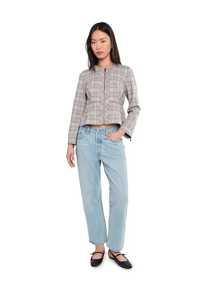 Куртка с пеплумом Petite Zip Front Peplum Jacket Liverpool Los Angeles — изображение 2 из 5, серый