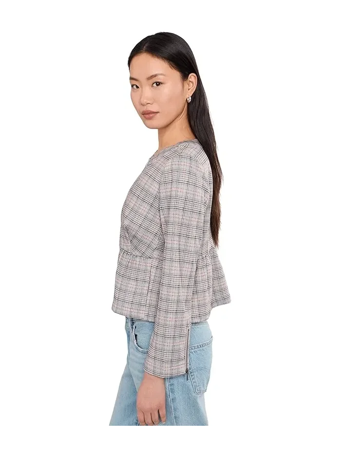 Куртка с пеплумом Petite Zip Front Peplum Jacket Liverpool Los Angeles — изображение 3 из 5, серый