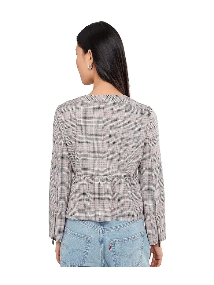 Куртка с пеплумом Petite Zip Front Peplum Jacket Liverpool Los Angeles — изображение 4 из 5, серый