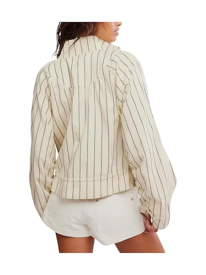 Куртка Free People Devon Striped Balloon — изображение 5 из 5, слоновая кость