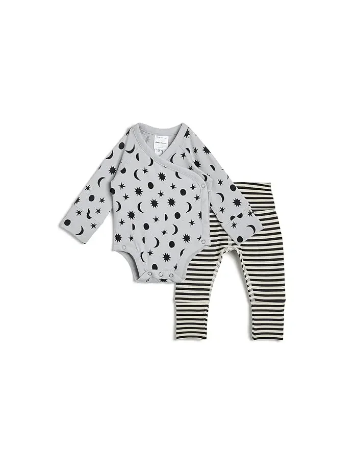 Комплект Wiggle Set из TENCEL Stars and Moon on Tonal Grey, Hanna Andersson