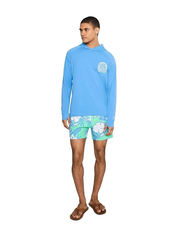 Плавки с цветочным принтом The Baja Breezies Chubbies — изображение 2 из 5, бирюзовый