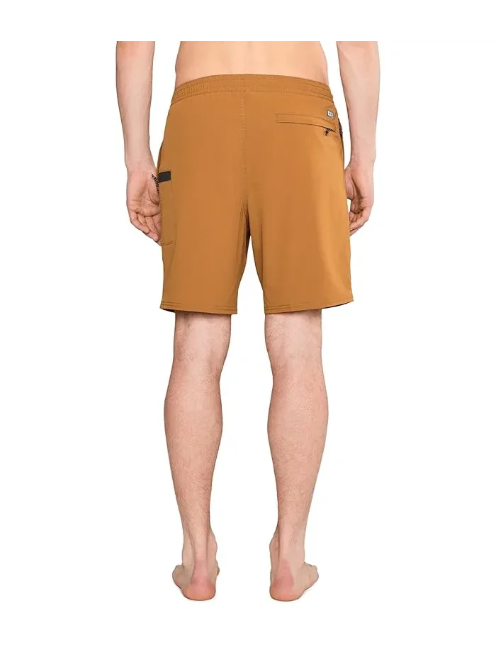 Шорты плавательные с эластичным поясом Crew Boatshort E-Waist Salty Crew — изображение 4 из 5, коричневый
