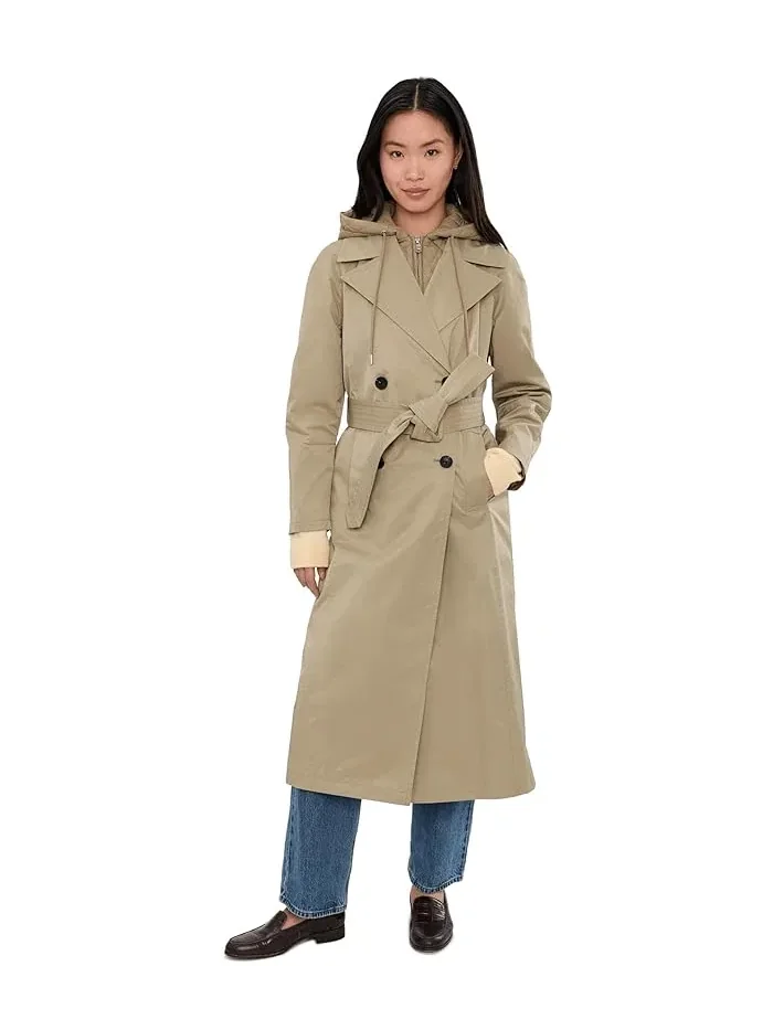 Пальто тренч с квилтингом Maxi Raglan Trench With Bib Avec Les Filles