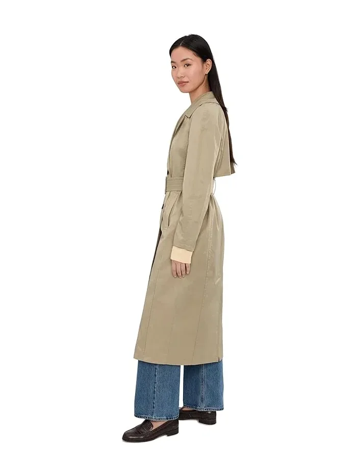 Пальто тренч с квилтингом Maxi Raglan Trench With Bib Avec Les Filles — изображение 3 из 5, шалфейный