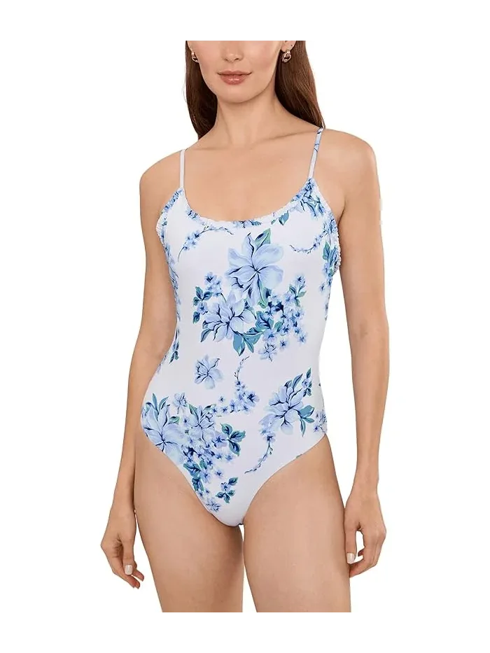 Купальник слитный с рюшами Britt One Piece Beach Riot — розовый