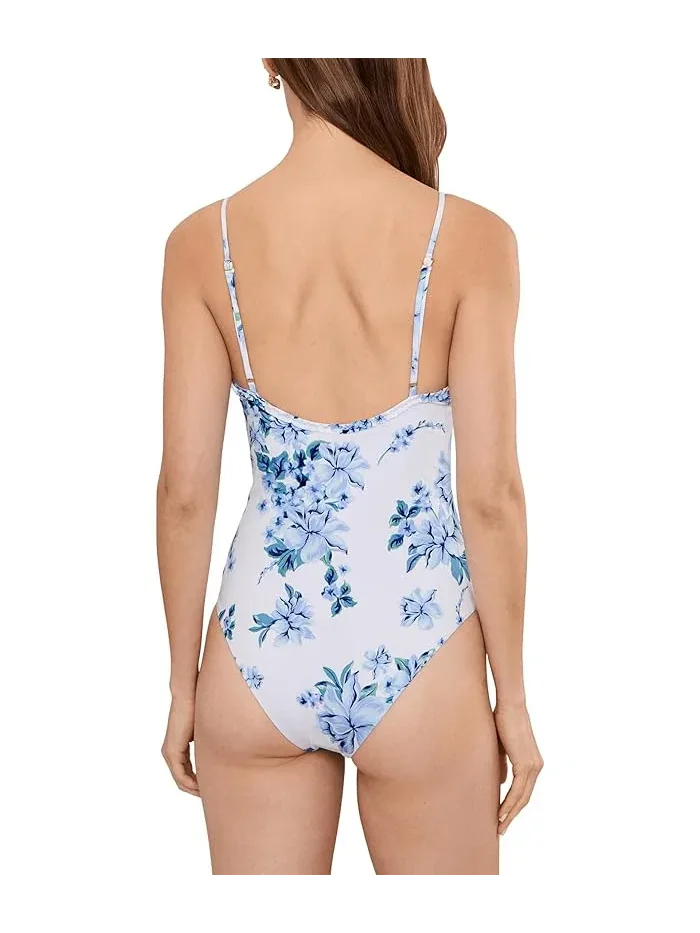 Купальник слитный с рюшами Britt One Piece Beach Riot — изображение 3 из 4, розовый