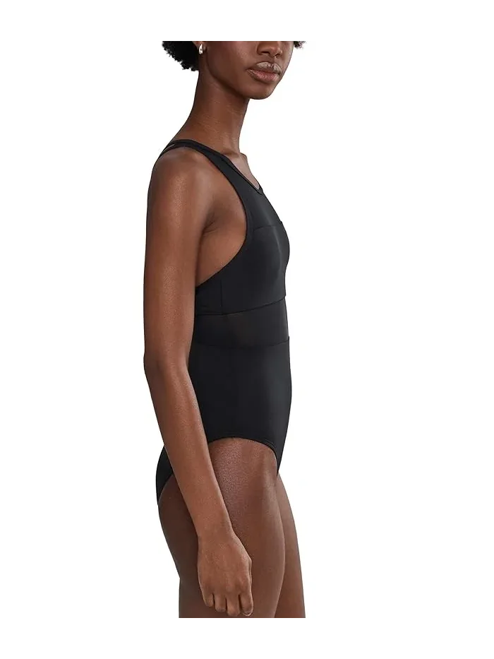 Купальник слитный Mesh V-Back Nike — изображение 2 из 4, черный