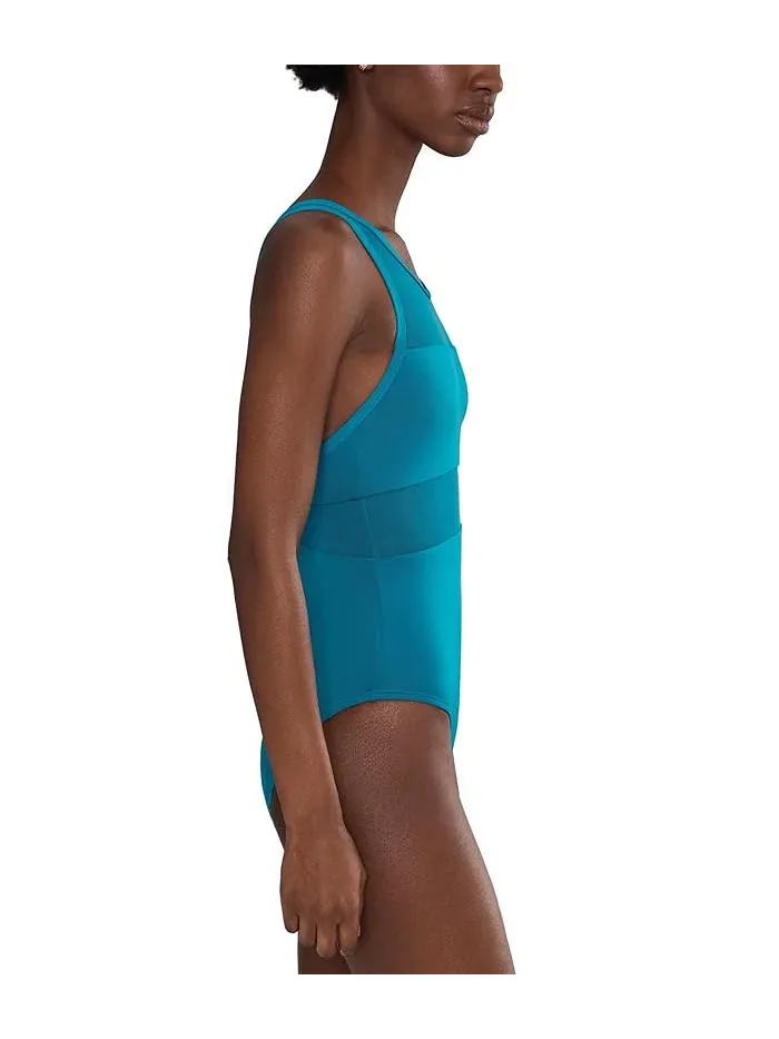 Купальник Nike Swim Mesh V Back One Piece — изображение 2 из 4, зеленый