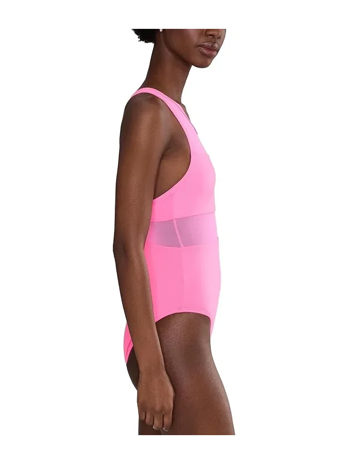 Купальник слитный Mesh V-Back Nike — изображение 2 из 4, розовый