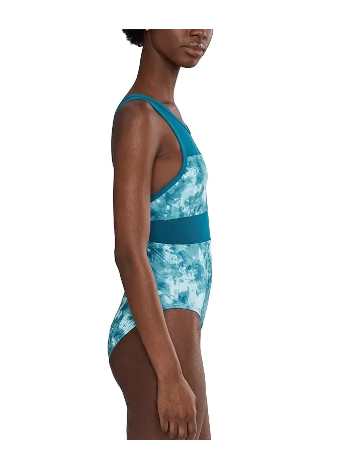 Купальник слитный Frozen Floral V-back Nike — изображение 2 из 4, зеленый