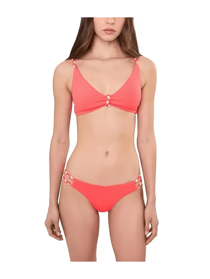 Бюстгальтер пляжный Modern Edge Rib Gidget Over The Shoulder BECCA — изображение 2 из 5, красный