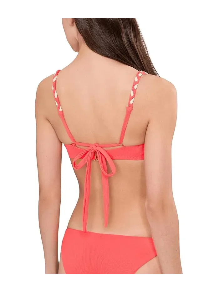 Бюстгальтер пляжный Modern Edge Rib Gidget Over The Shoulder BECCA — изображение 4 из 5, красный
