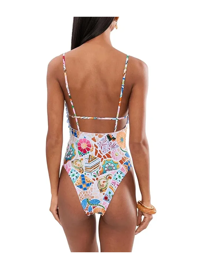 Купальник слитный V-образный вырез BeachBohème Seafolly — изображение 3 из 4, розовый