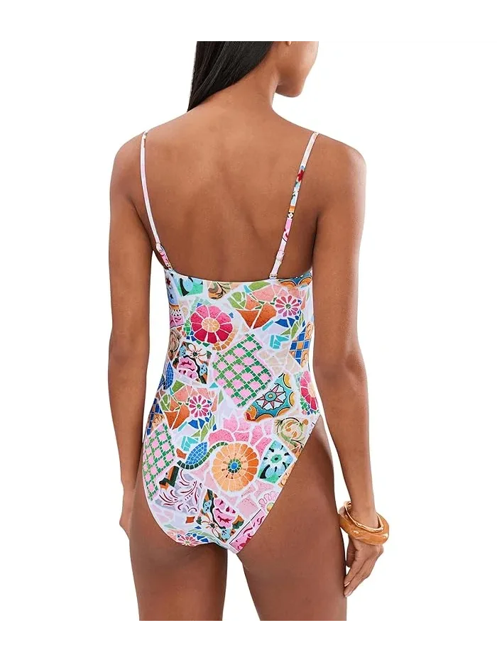 Купальник слитный BeachBohème Square Neck One-Piece Seafolly — изображение 4 из 5, розовый
