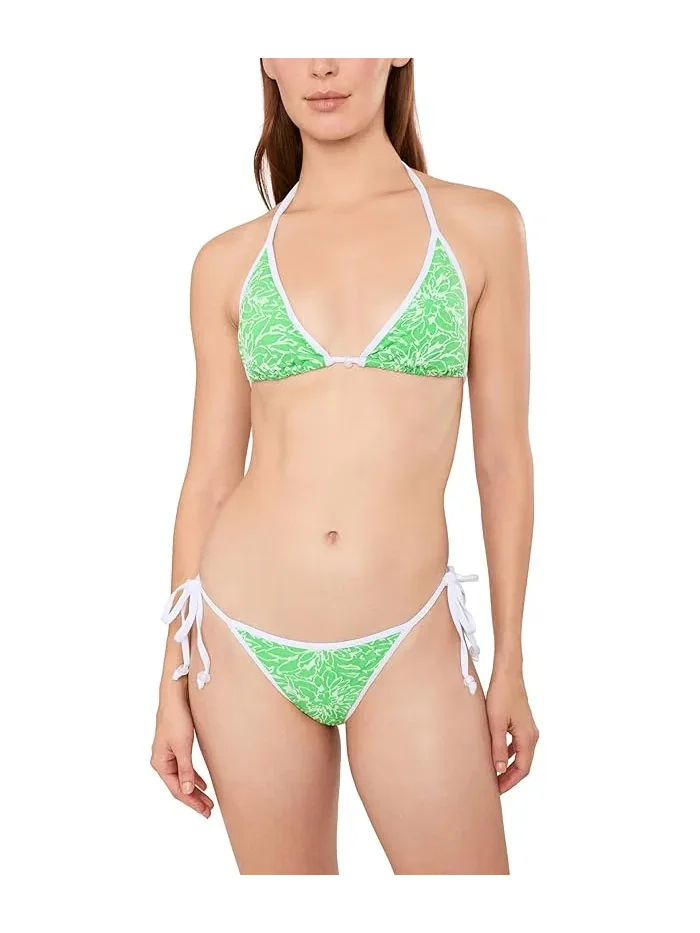 Купальник раздельный с завязками Water Lily Demi Tie Side Bottom BECCA — изображение 2 из 4, зеленый
