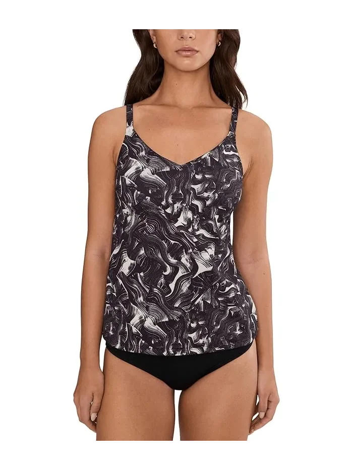 Танкини Nike Expressive Brushstrokes V-Neck — изображение 2 из 5, черный