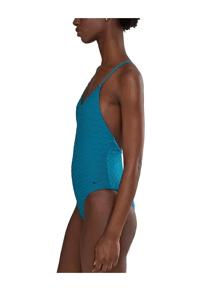 Купальник Nike Swoosh Link Terry Y-Back One Piece — изображение 2 из 4, зеленый