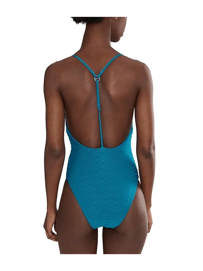 Купальник Nike Swoosh Link Terry Y-Back One Piece — изображение 3 из 4, зеленый
