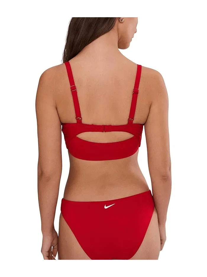 Купальник раздельный V-образный Nike Effortless Essential — изображение 4 из 5, красный