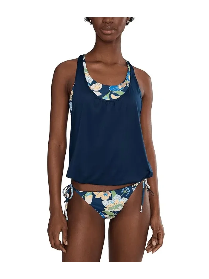 Купальник бикини с завязками Hot House Floral Tie String Nike — изображение 2 из 5, темно-синий