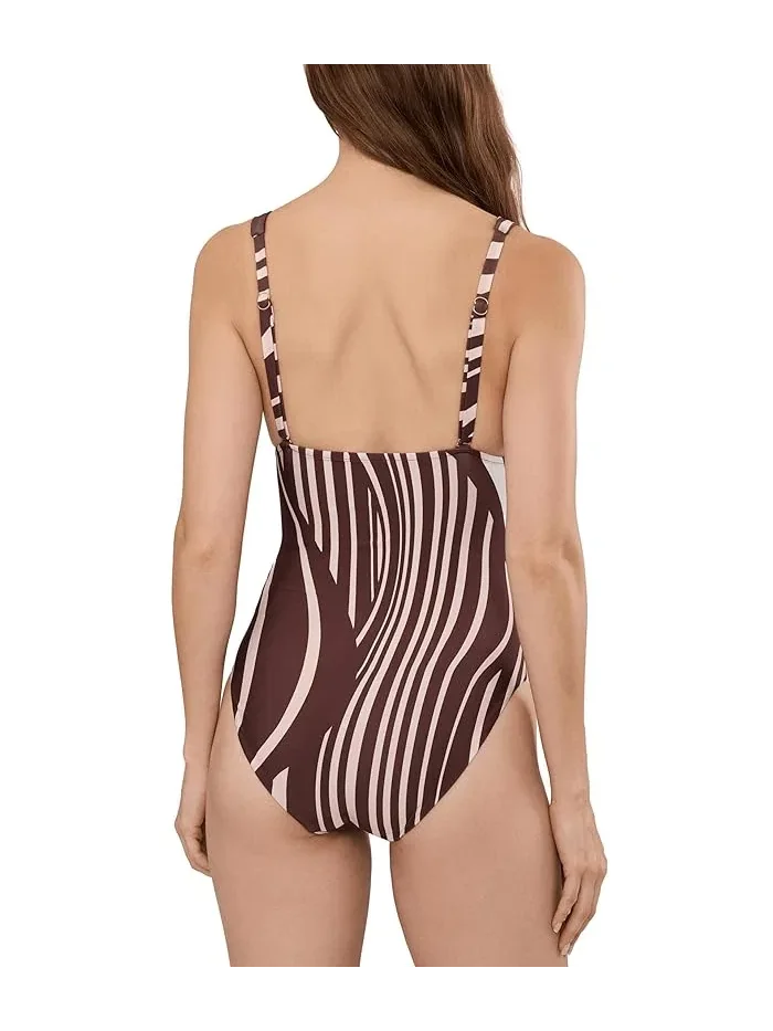 Купальник слитный с глубоким V-вырезом Coastline Seafolly — изображение 3 из 4, какао