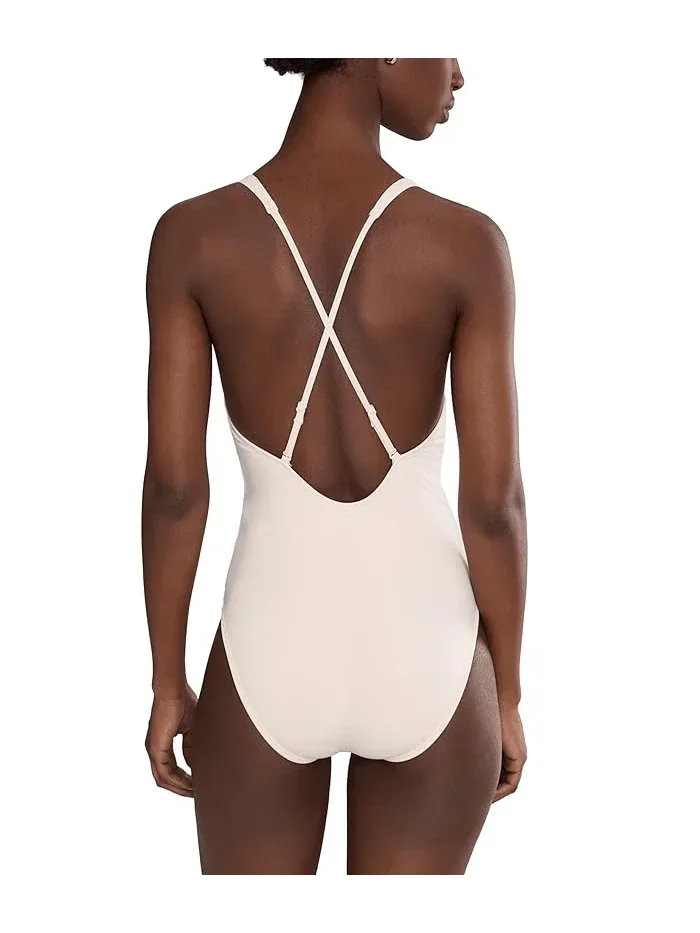 Купальник слитный Scoop Neck Nike — изображение 3 из 4, мел