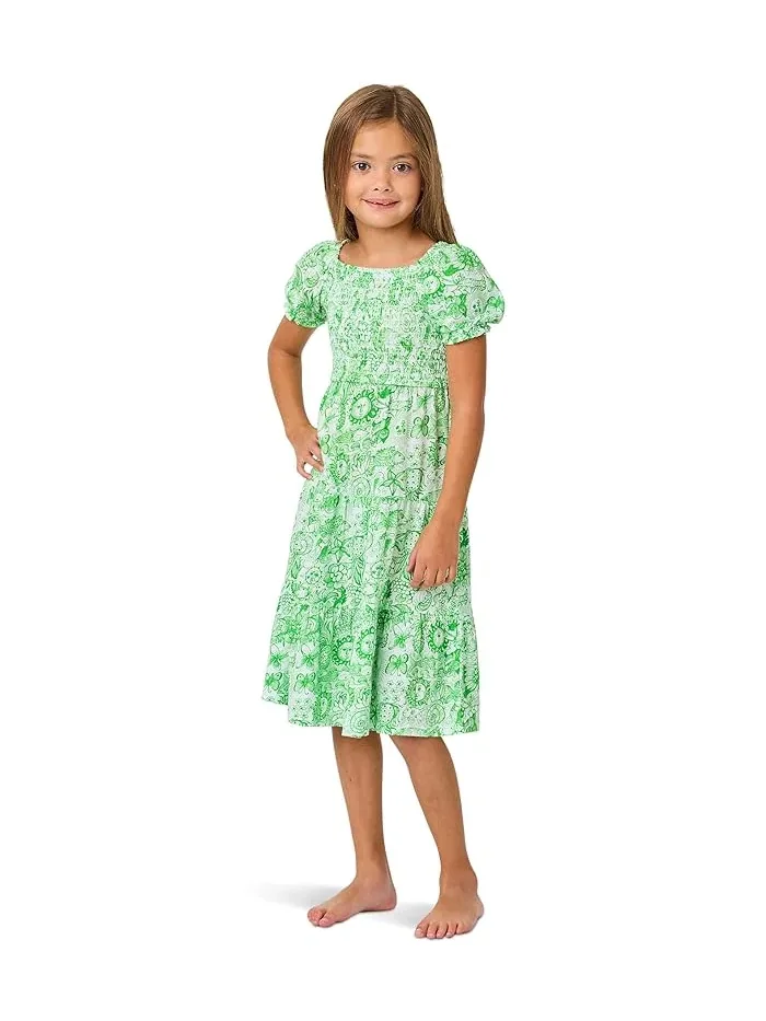 Платье мини с рукавами модель Mini Jilly Lilly Pulitzer Kids — белый