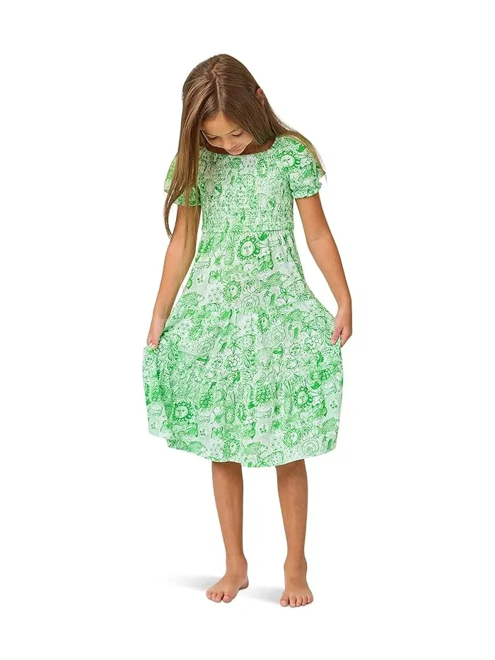 Платье мини с рукавами модель Mini Jilly Lilly Pulitzer Kids — изображение 2 из 4, белый