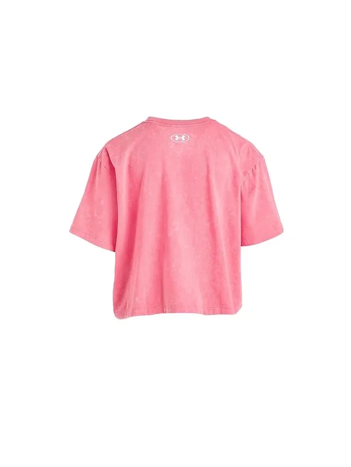 Футболка Rival Wash Short Sleeve Under Armour Kids — изображение 2 из 3, розовый/белый