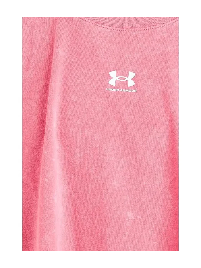Футболка Rival Wash Short Sleeve Under Armour Kids — изображение 3 из 3, розовый/белый