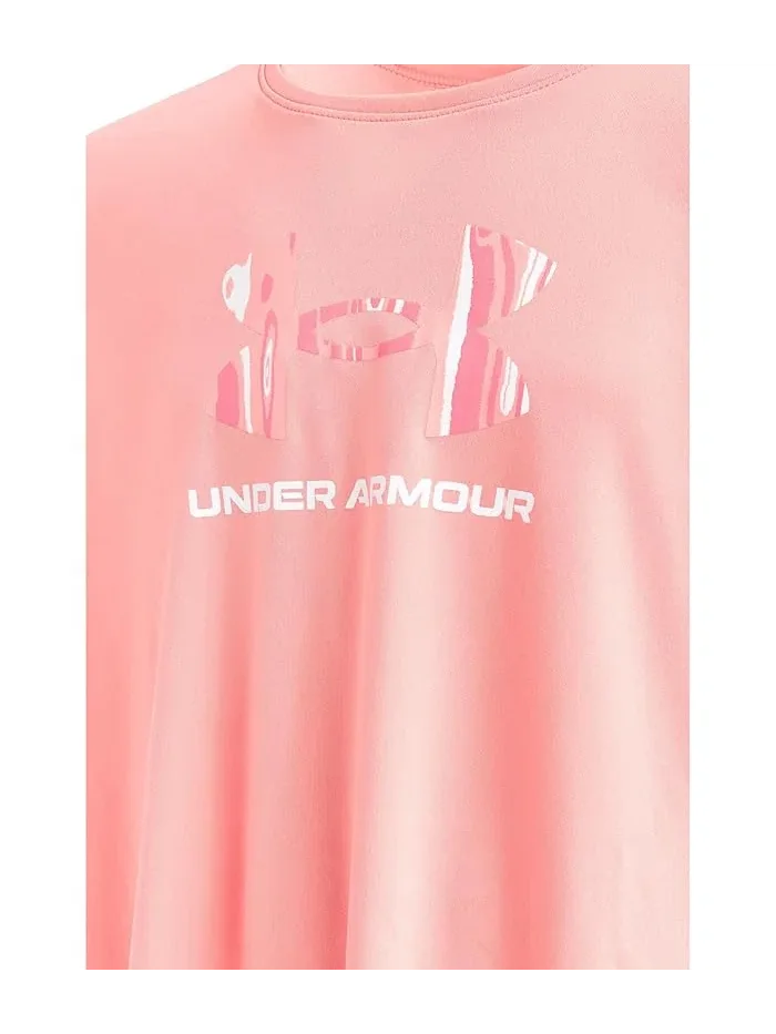 Футболка с принтом Tech Print Fill Under Armour Kids — изображение 3 из 3, розовый/белый