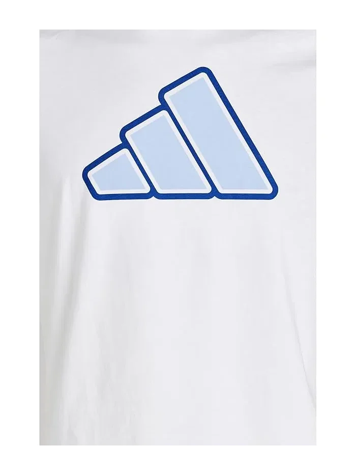 Футболка с логотипом Two-Color Logo Tee Adidas Kids — изображение 3 из 3, серый/мульти
