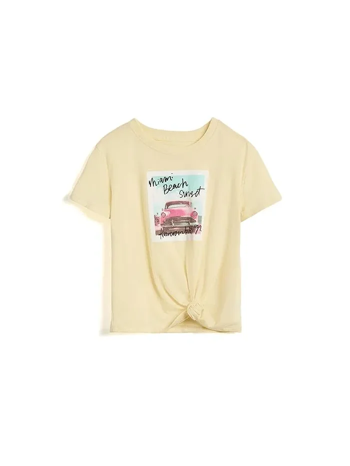 Футболка с фотографическим принтом Miami Beach Side Knot Tee abercrombie kids