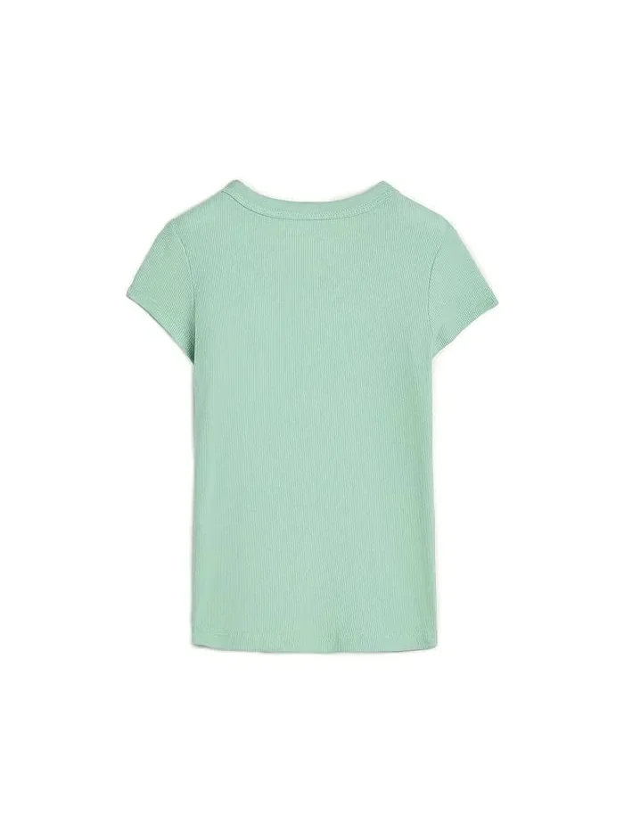 Футболка Essential Baby Tee abercrombie kids — изображение 2 из 3, зеленый