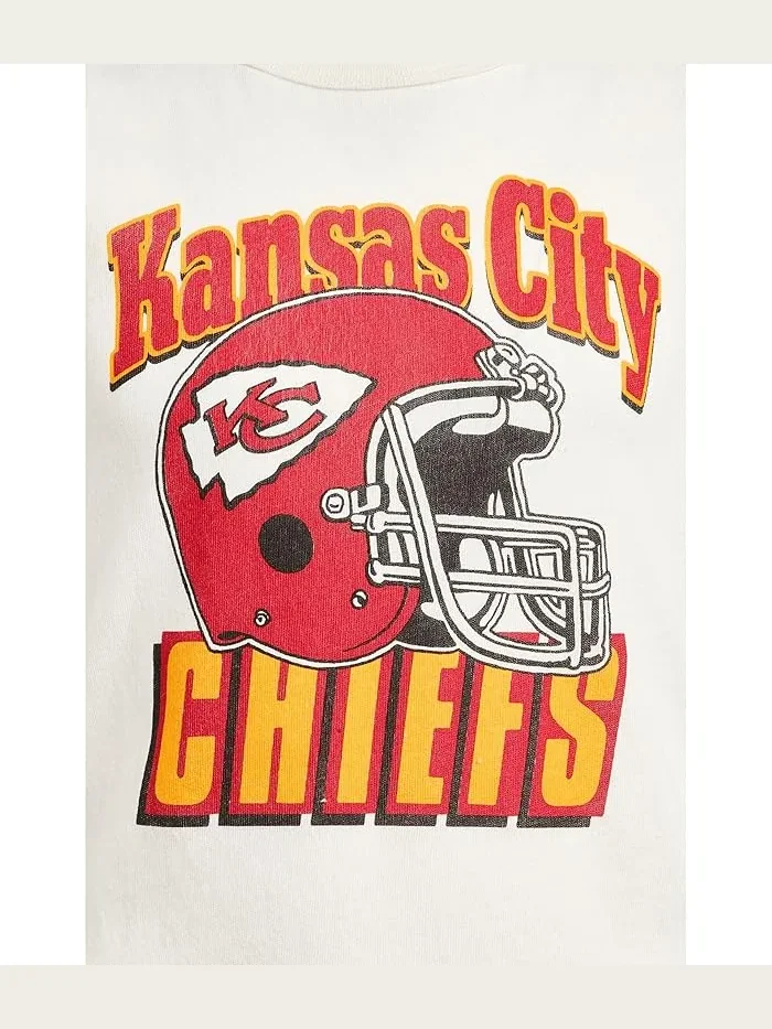 Футболка с принтом Kansas City Chiefs Junk Food Clothing Kids — изображение 3 из 3, винтажный белый