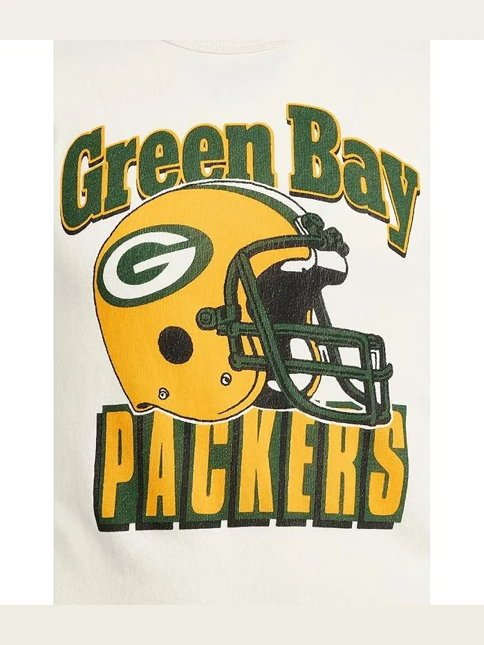 Футболка с принтом Green Bay Packers Junk Food Clothing Kids — изображение 3 из 3, винтажный белый