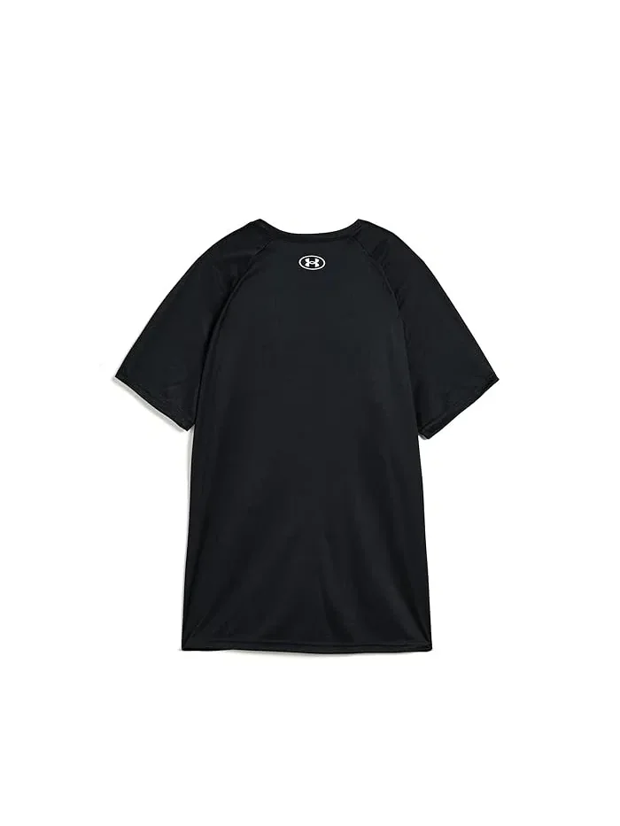 Футболка Tech Split Wordmark детская Under Armour Kids — изображение 2 из 3, фиолетовый/белый