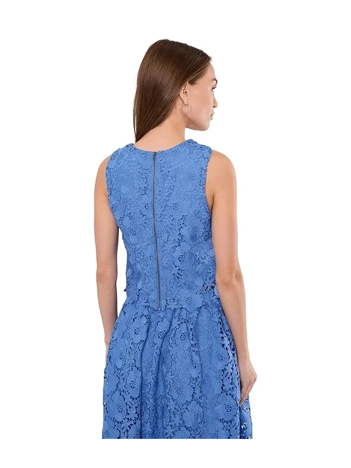 Топ кружевной Sleeveless Lace Top CeCe — изображение 4 из 5, синий