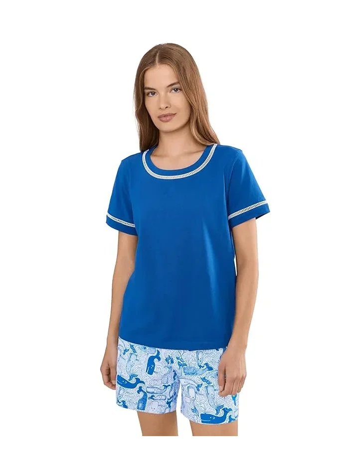 Топ с кружевной вставкой Clairmont Lilly Pulitzer — изображение 1 из 5, темно-синий