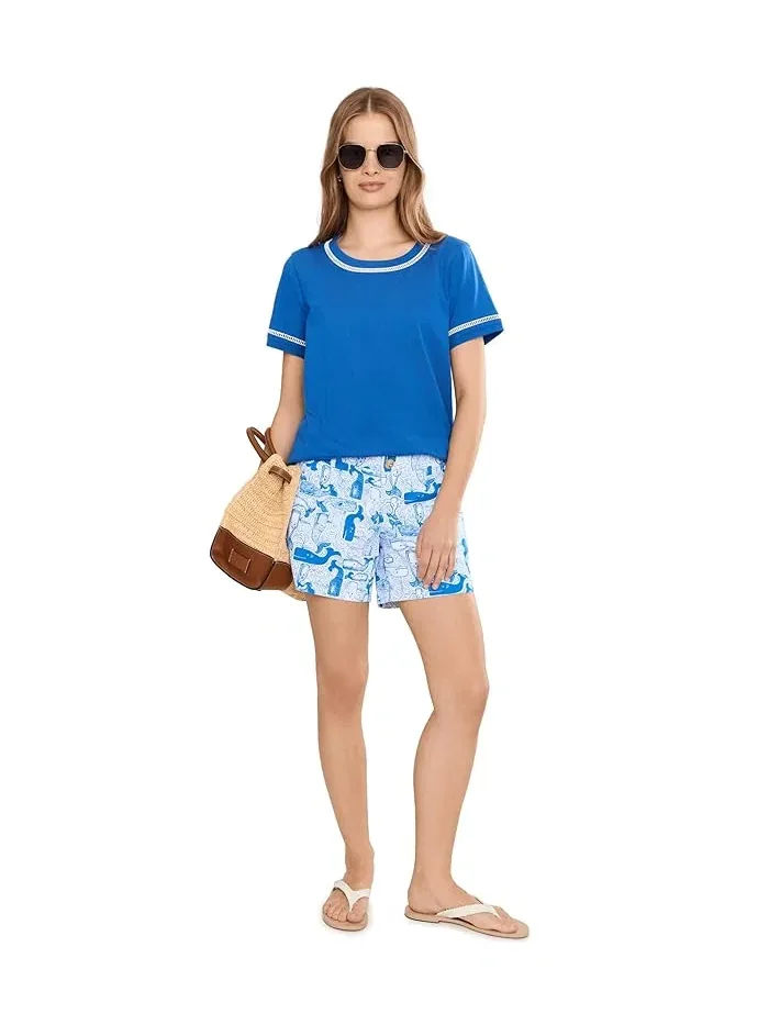 Топ с кружевной вставкой Clairmont Lilly Pulitzer — изображение 2 из 5, темно-синий